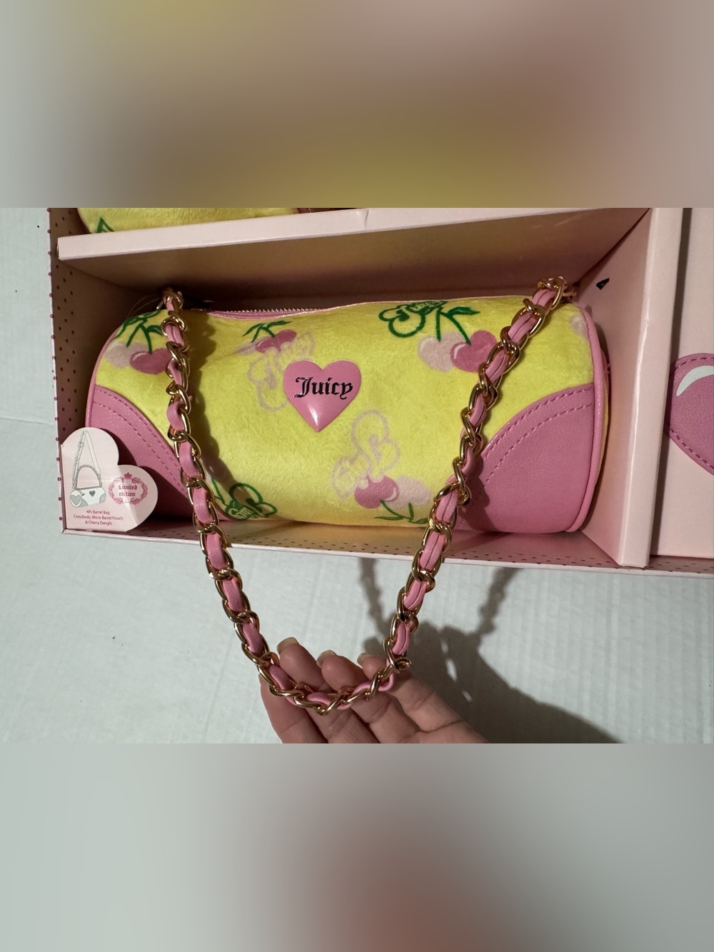Juicy Couture heritage cherry mini barrel bag yellow iris multi Bag Set BNWT - Picture 2 of 6